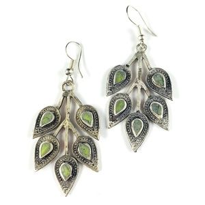 Silver Color Metal Afghan Middle Eastern Earrings